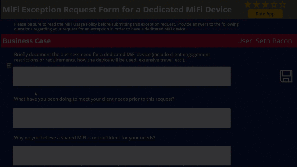 PowerApps Wifi Request