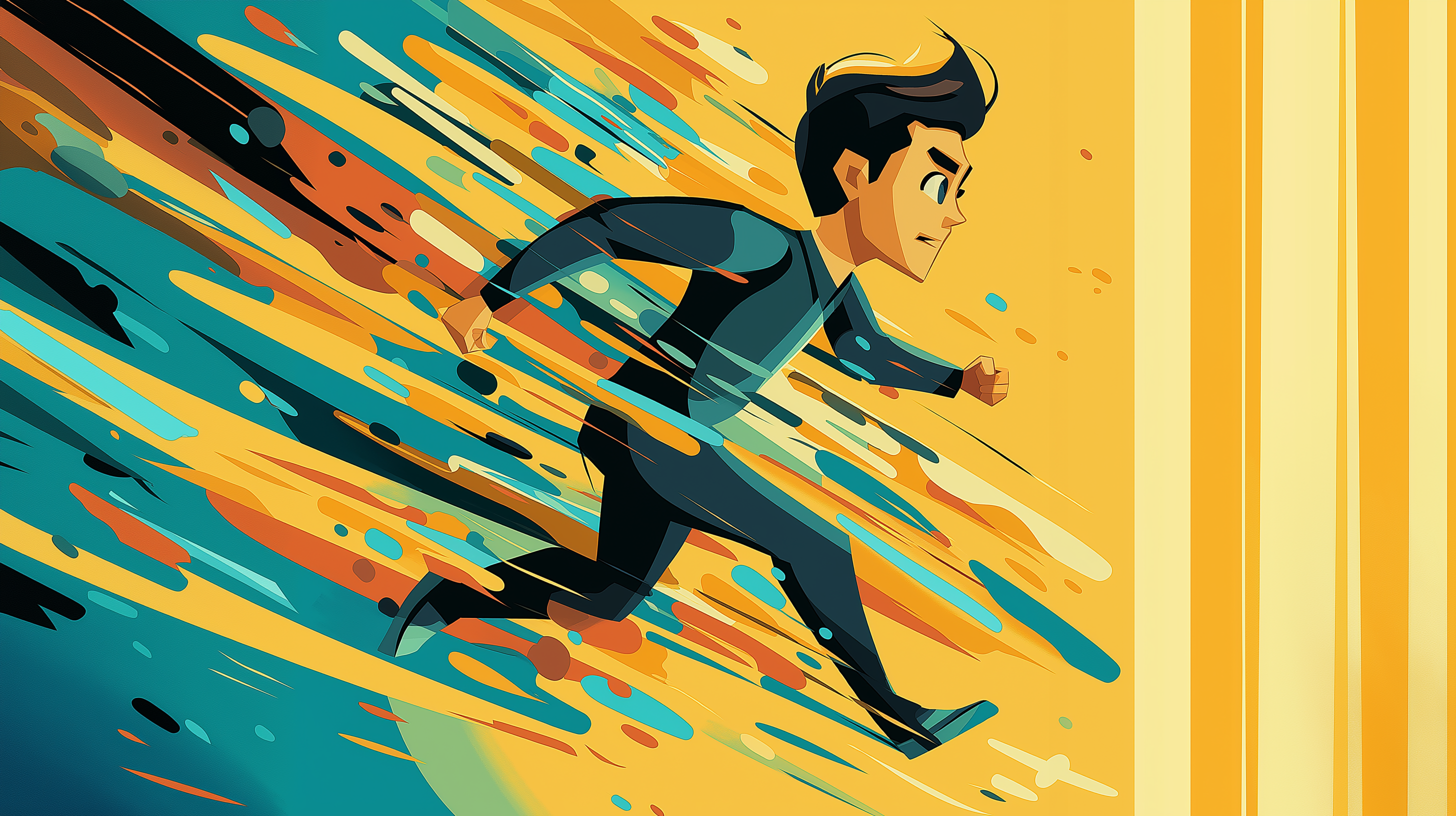 an abstract representation of the speed of trust in a cartoon style